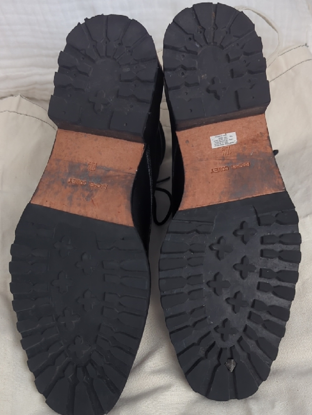 Rachel Comey Dame Black Leather Lace-Up Ankle Boots with Buckle - Picture 6 of 8
